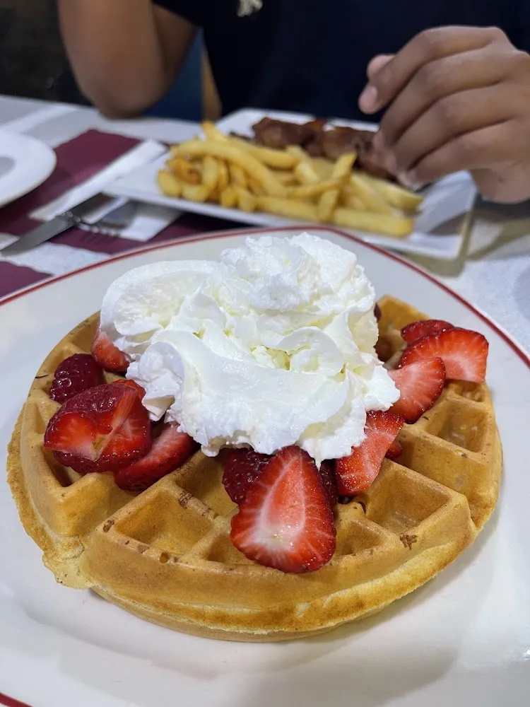 Belgian Waffles with Strawberries